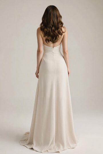 Strapless Ivory Mermaid Satin Long Evening Dress